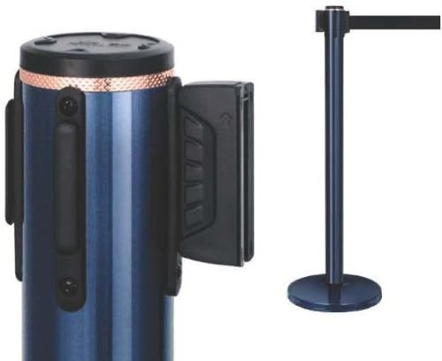 Pearl Blue Retractable Belt Stanchion, Queue Barrier
